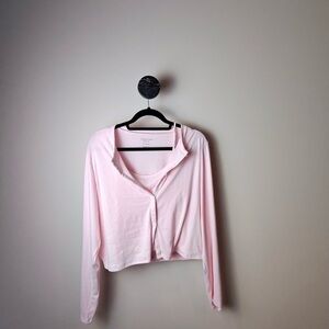 Pink Cami & cardi pointelle set XXL